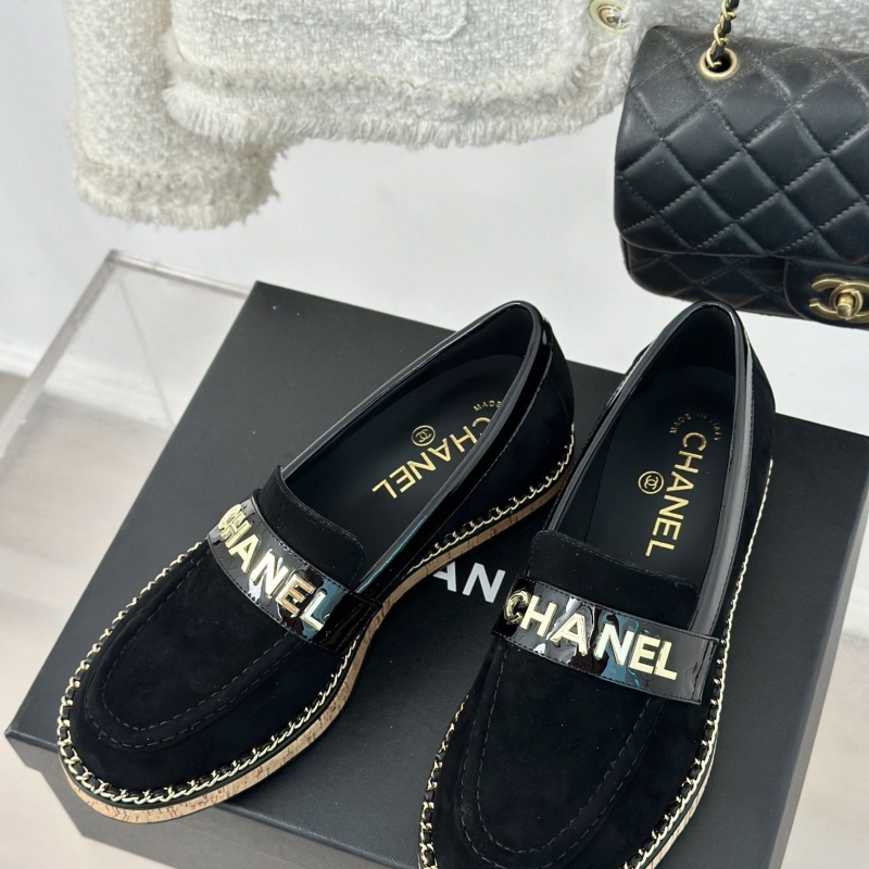 Ch*el leather shoes
